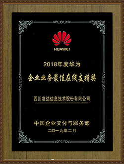 2018年度華為企業(yè)業(yè)務最佳在線支持獎